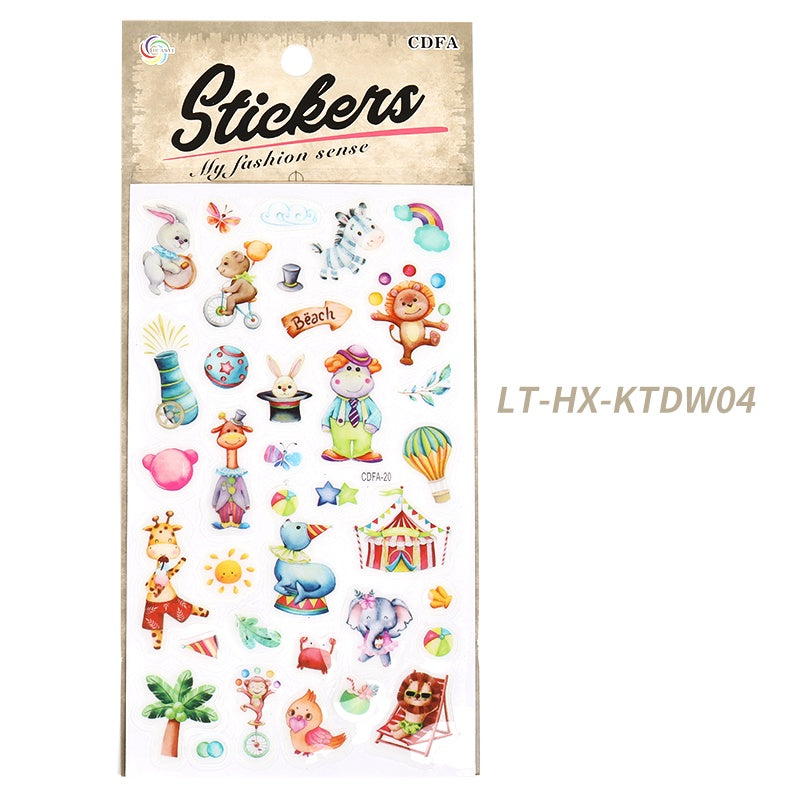 Children's Stickers Cartoon Animal Tattoo Stickers Waterproof Stickers Party Party Activity Gifts