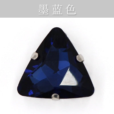 20pcs 18mm Triangle Hand Stitched Drill Glass Crystal Claw Drill Diy Wedding Dress Dress Shoe Size Accessories Material