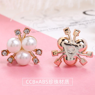 Korean Hair Accessories Female Bride Headdress White Rhinestone Pearl Flowers New Three Pearl Hand Bouquet Diy Hair Accessories Material Spring Pearl Hair Accessories