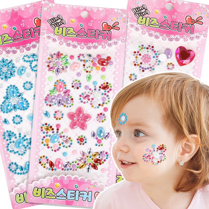 Rhinestone Stickers Children's Cartoon Flower Three-dimensional Stickers Diamond Love Butterfly Rhinestone Stickers Holiday Handmade Creative Mobile Phone Case DIY Decoration