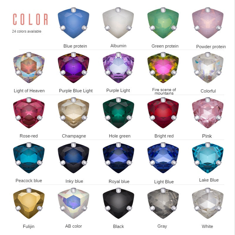 50pcs/40pcs Fat Triangle Claw Drill Hand Stitched Glass Drill Crystal Drill Diy Clothing Wedding Accessories Clothing Accessories