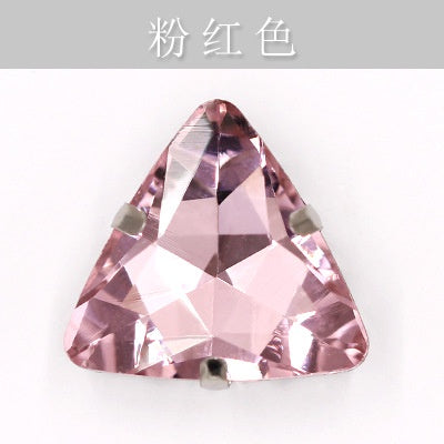 20pcs 18mm Triangle Hand Stitched Drill Glass Crystal Claw Drill Diy Wedding Dress Dress Shoe Size Accessories Material