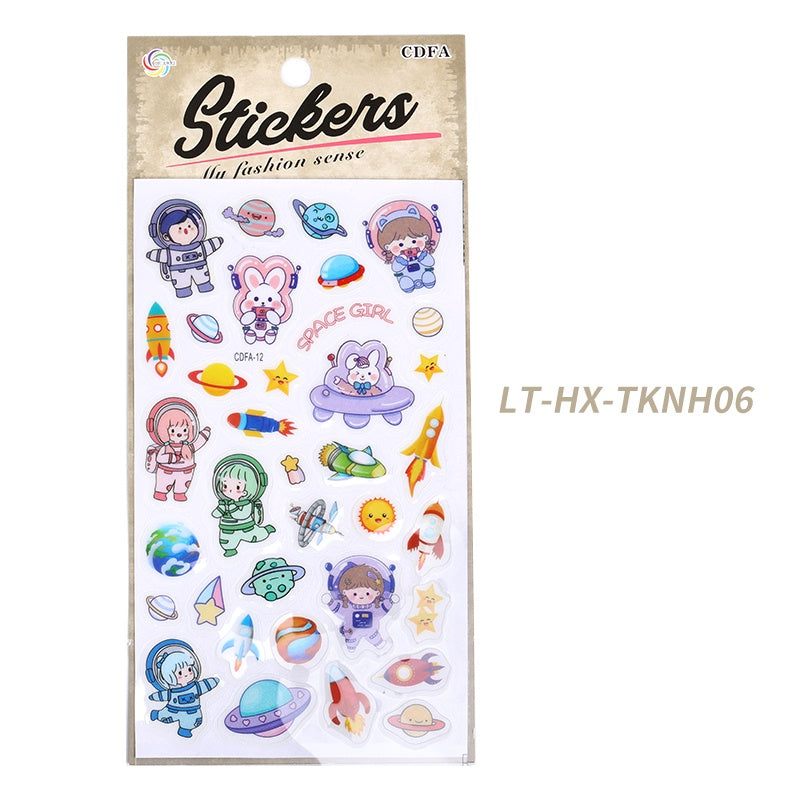 Girl Kid Astronaut Spaceship Sticker Makeup Party Temporary Sticker