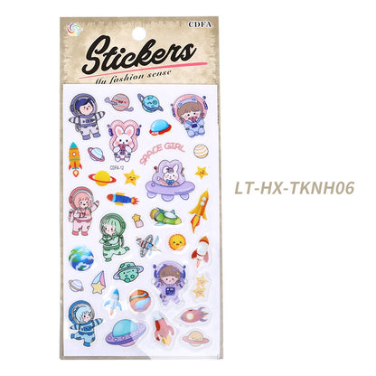 Girl Kid Astronaut Spaceship Sticker Makeup Party Temporary Sticker