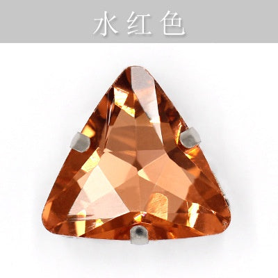 20pcs 18mm Triangle Hand Stitched Drill Glass Crystal Claw Drill Diy Wedding Dress Dress Shoe Size Accessories Material