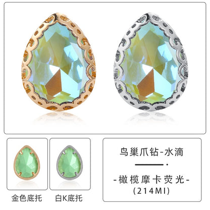13*18mm Bird's Nest Claw Drill Unusual Rhinestones Diy Jewelry Accessories Thickened Copper Claw Hand Stitched Drill Clothing Luggage Accessories