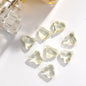 Transparent Peach Heart  Rhinestone Rhinaute Crooked Peach Crystal Glass Nail Drill Shiny Thorough Nail Ornaments Diy Ornaments Phone Case Accessories