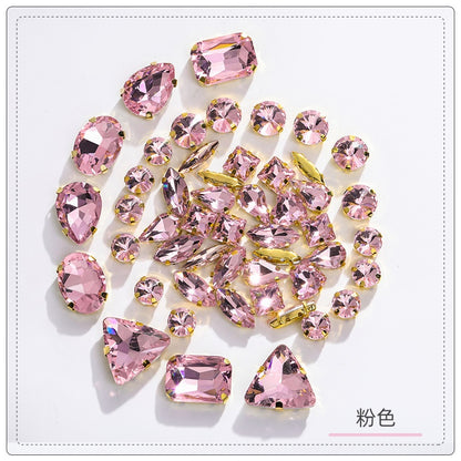 Gold Bottom Bracket Claw Drill Mixed Crystal Diy Clothing Luggage Crystal Accessories Accessories Materials