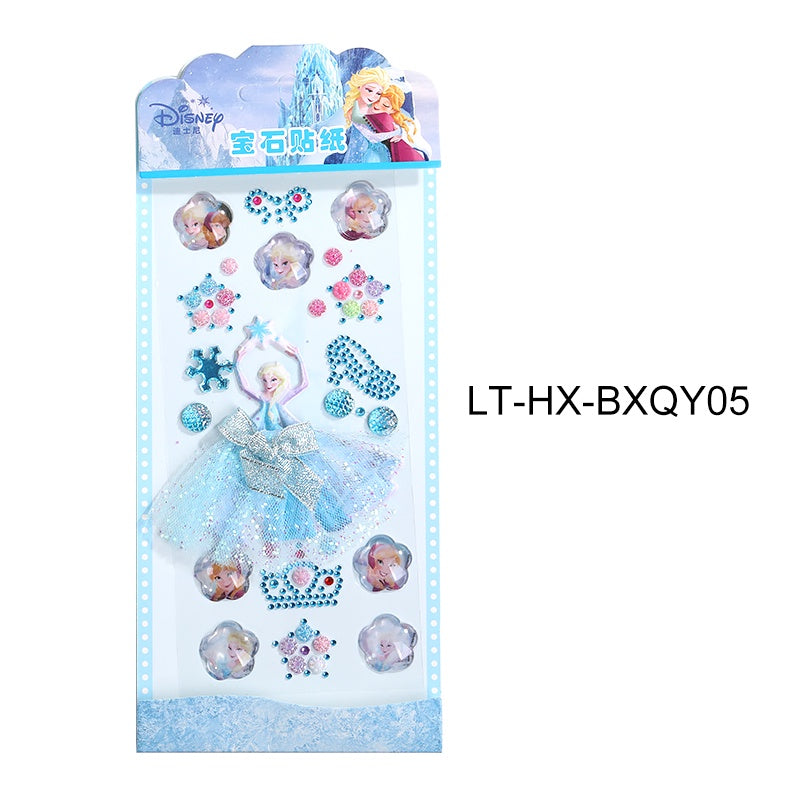 Princess Gauze Skirt Children's Gem Stick Crystal Ornament Stickers Cartoon Diamond Creative Stickers