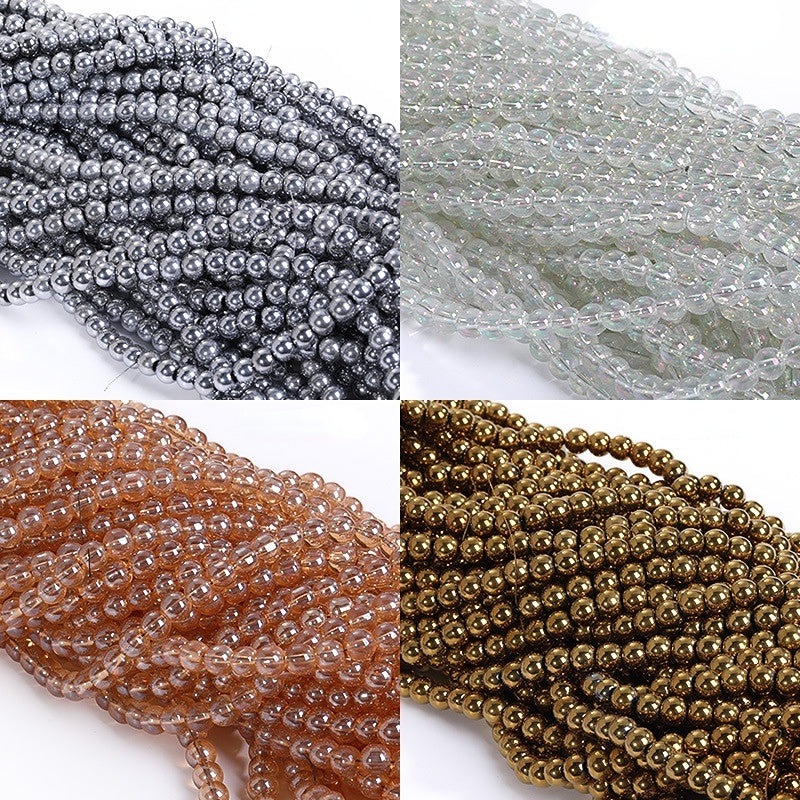 8mm Glass Crystal Imitation Jadeite Round Beads DIY Handmade Bracelet Chain Chain Bead Jewelry Material Accessories Wholesale
