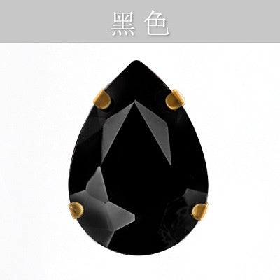 Gold Bottoming Water Drop Glass Claw Drill Diy Clothing Wedding Dress Women's Shoes Material Grab Drill Jewelry Accessories