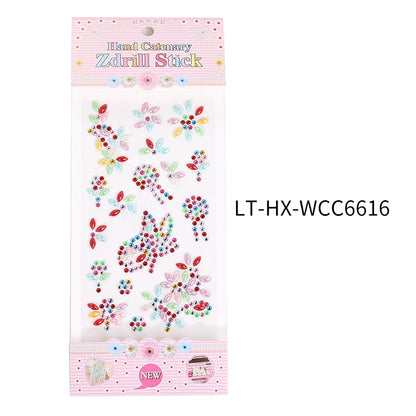 Princess Gauze Skirt Stick Drill Children's Gem Crystal Decorative Stickers Cartoon Diamond Creative Stickers