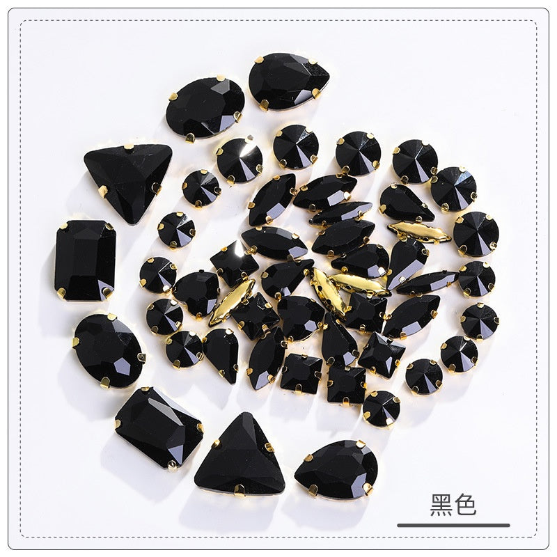 Gold Bottom Bracket Claw Drill Mixed Crystal Diy Clothing Luggage Crystal Accessories Accessories Materials