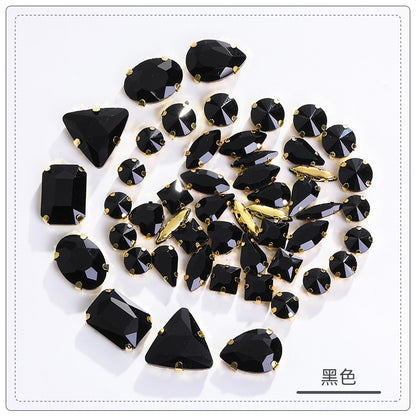 Gold Bottom Bracket Claw Drill Mixed Crystal Diy Clothing Luggage Crystal Accessories Accessories Materials