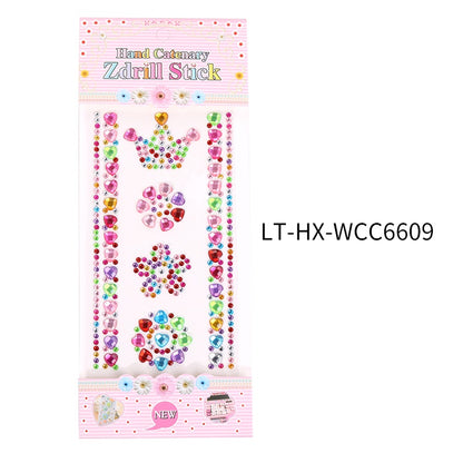 Princess Gauze Skirt Stick Drill Children's Gem Crystal Decorative Stickers Cartoon Diamond Creative Stickers