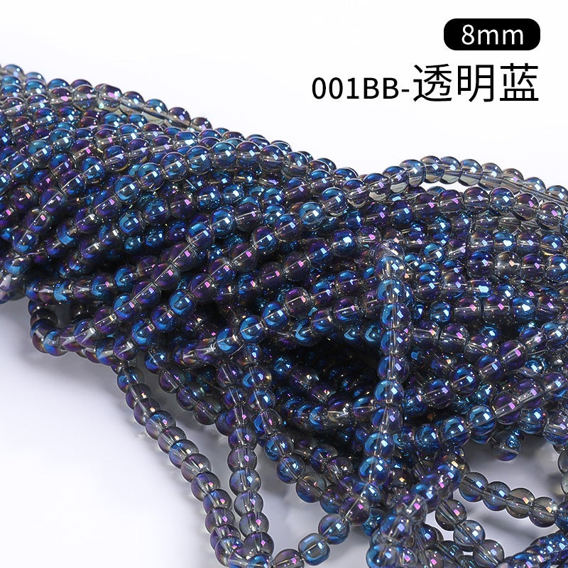 8mm Glass Crystal Imitation Jadeite Round Beads DIY Handmade Bracelet Chain Chain Bead Jewelry Material Accessories Wholesale