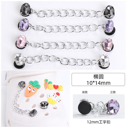 Crocs Chain Diy Accessories Stainless Steel Four Corner Claw Drill Chain Style Garden Shoes Shoe Buckle Decorative Buckle Accessories