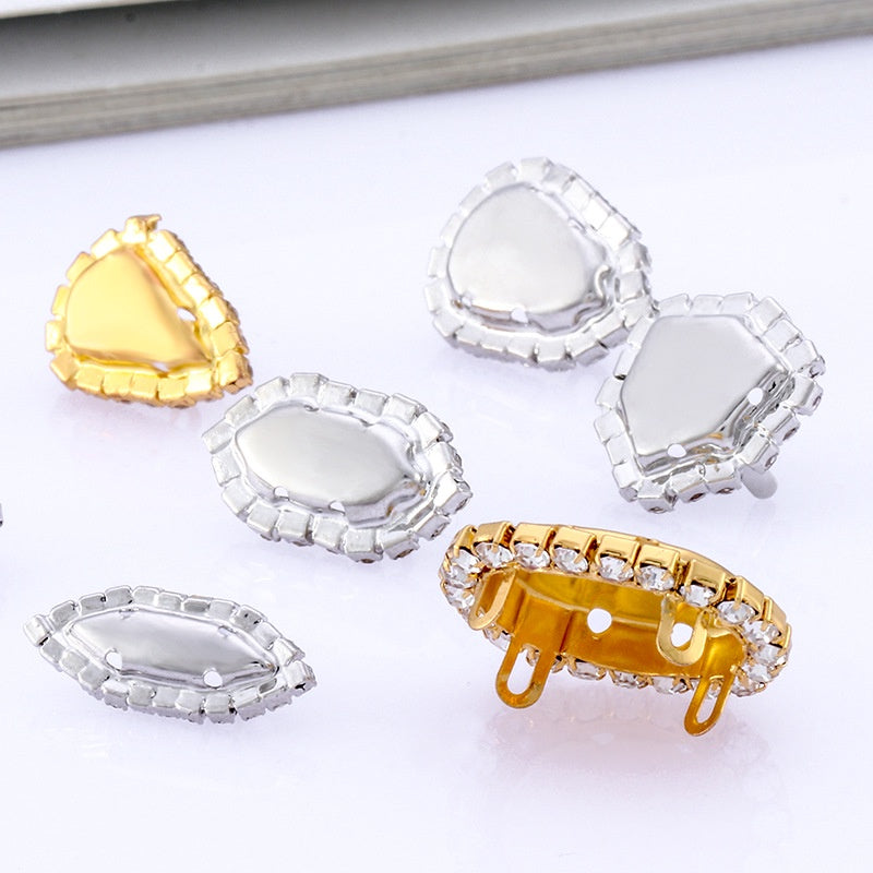 Crystal Buckle Gold Empty Bracket Glass Crystal Enclosing Edge Copper Claw Diy Accessories Clothing Accessories Shoe Materials