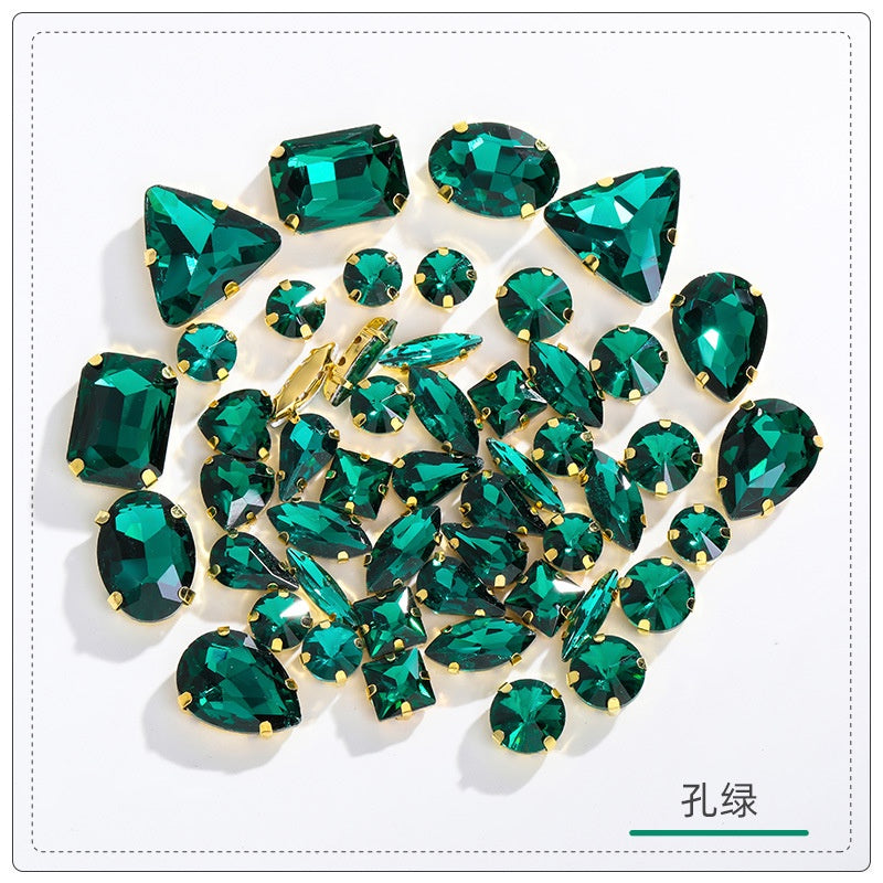 Gold Bottom Bracket Claw Drill Mixed Crystal Diy Clothing Luggage Crystal Accessories Accessories Materials