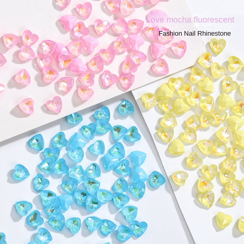 Korean Style Small Fresh Heart Shap Nail Art Crystal Diamond Decoration Rhinestone
