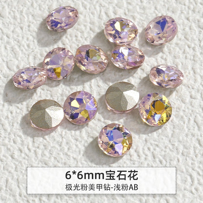Korean Style Cute Design Tiny Crystal Nail Art Aurora Pink Color Diy Ornament Rhinestones