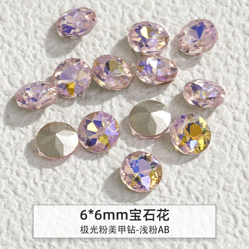 Korean Style Cute Design Tiny Crystal Nail Art Aurora Pink Color Diy Ornament Rhinestones