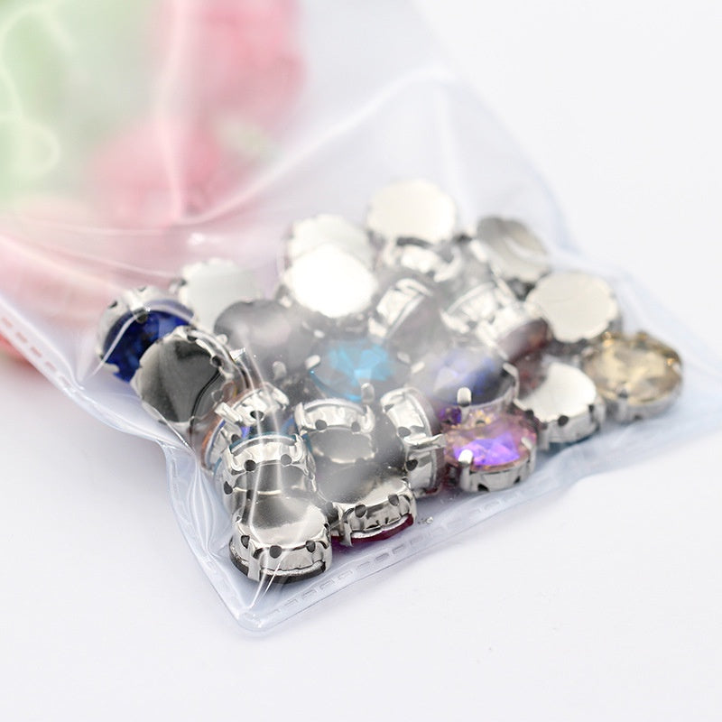10mm Four-corner Gem Flower Claw Drill with Bottom Support Hand Stitched Drill Clothing Accessories Footwear Accessories