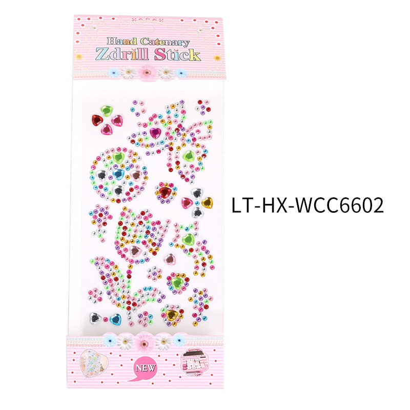 Princess Gauze Skirt Stick Drill Children's Gem Crystal Decorative Stickers Cartoon Diamond Creative Stickers