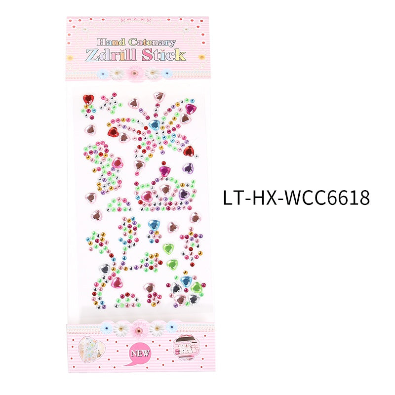Princess Gauze Skirt Stick Drill Children's Gem Crystal Decorative Stickers Cartoon Diamond Creative Stickers