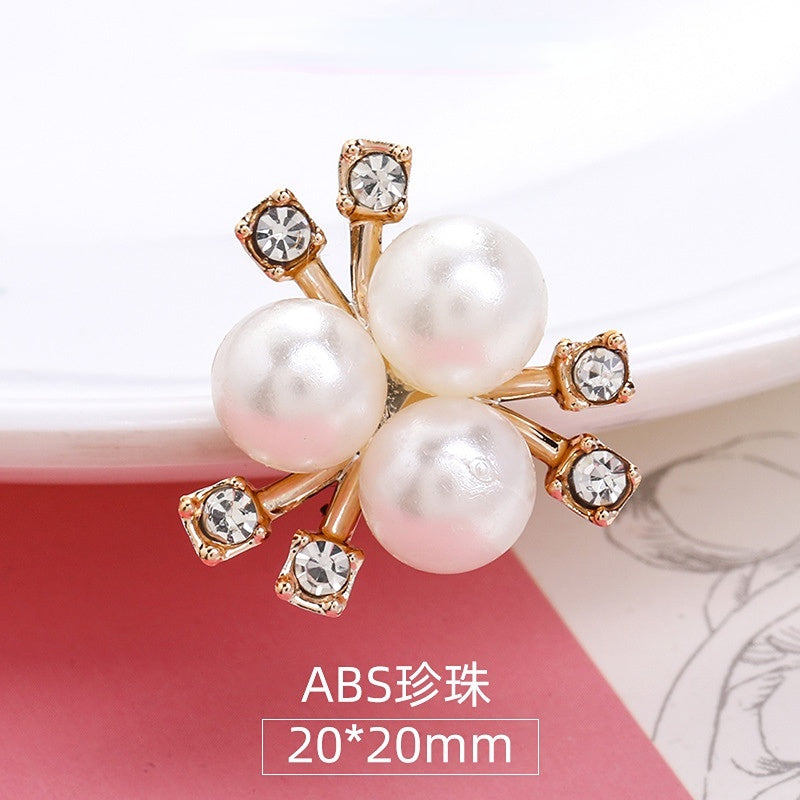 Korean Hair Accessories Female Bride Headdress White Rhinestone Pearl Flowers New Three Pearl Hand Bouquet Diy Hair Accessories Material Spring Pearl Hair Accessories