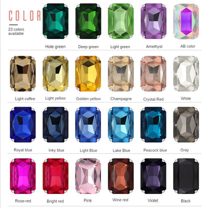 Rectangular Octagonal Claw Drill Rhinestone Claw Drill Hand Sewing Glass Drill Diy Accessories Clothing Accessories Accessories