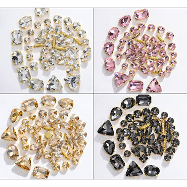 Gold Bottom Bracket Claw Drill Mixed Crystal Diy Clothing Luggage Crystal Accessories Accessories Materials