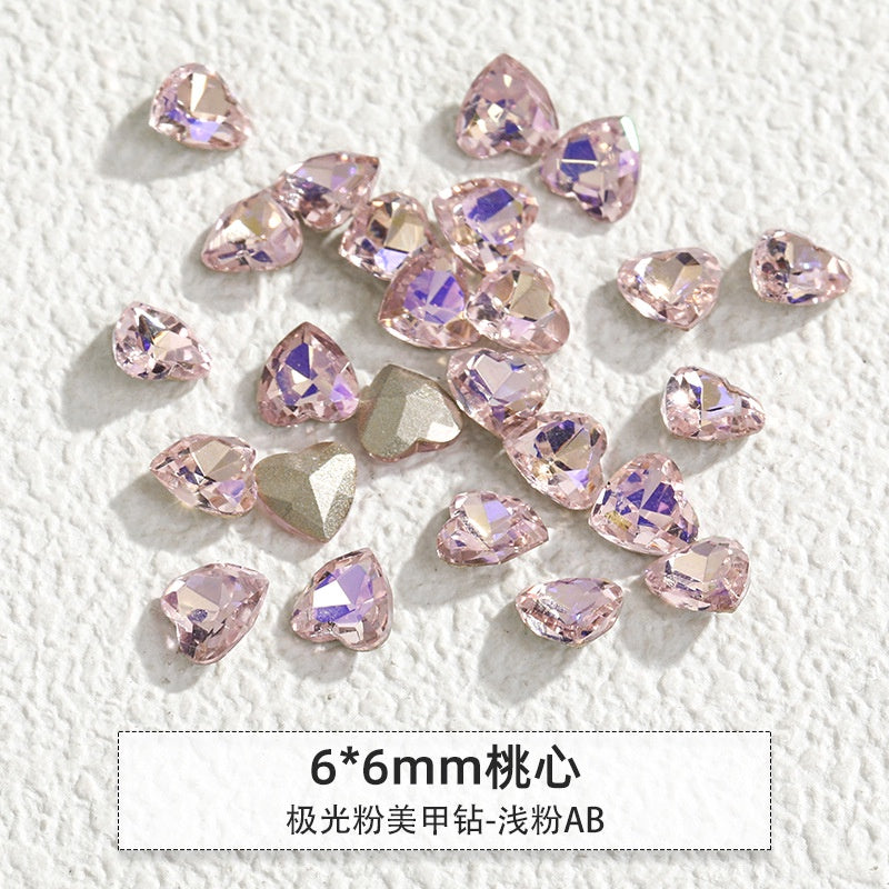 Korean Style Cute Design Tiny Crystal Nail Art Aurora Pink Color Diy Ornament Rhinestones