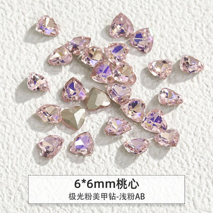 Korean Style Cute Design Tiny Crystal Nail Art Aurora Pink Color Diy Ornament Rhinestones