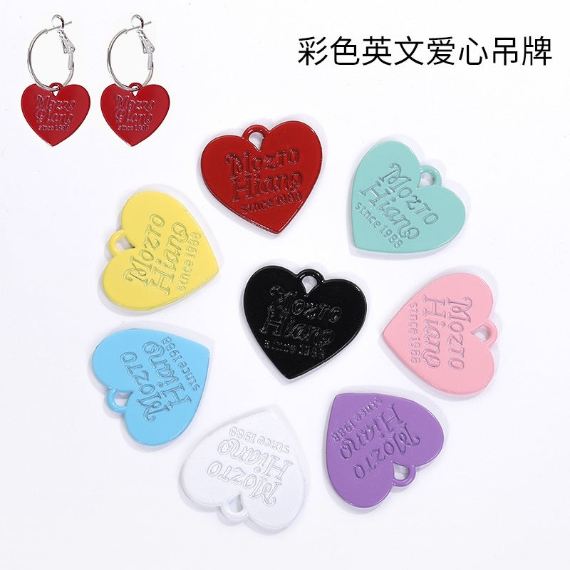 Color Spray Paint Candy English Love Listing DIY Jewelry Accessories Earrings Bracelet Pendant