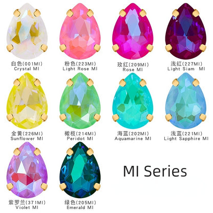 Water Drop Rhinestone Mocha Fluorescent Diy Jewelry Accessories Pointed Bottom Drill Nail Paste Drill Material Clothing Accessories
