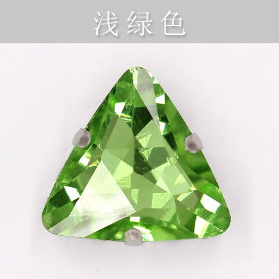 20pcs 18mm Triangle Hand Stitched Drill Glass Crystal Claw Drill Diy Wedding Dress Dress Shoe Size Accessories Material