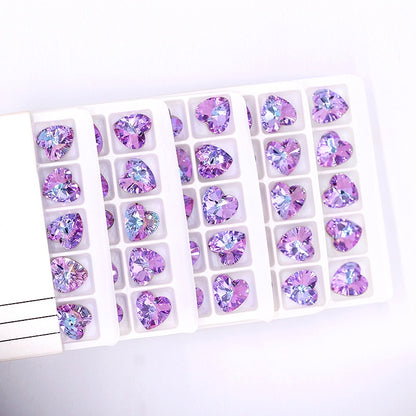 Peach Heart Single Hole Pendant Crystal Drill High-end Glass Jewelry Diy Earpiece Accessories