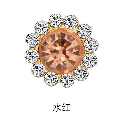 10pcs Round Rhine-water Sunflower Hand Stitched Drill Stained Glass Drill Buckle Diy Hand Stitched Hair Accessories Shoes Clothing Case and Bag Accessories