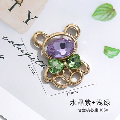 Cub's New New Color Crystal Violent Bear Zinc Alloy DIY Accessories Hair Accessories Mobile Phone Shell Jewelry