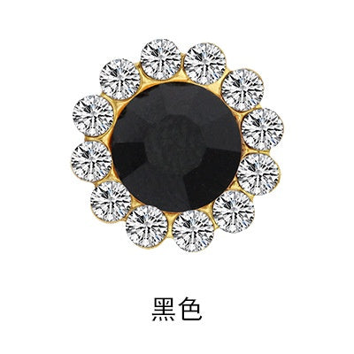10pcs Round Rhine-water Sunflower Hand Stitched Drill Stained Glass Drill Buckle Diy Hand Stitched Hair Accessories Shoes Clothing Case and Bag Accessories