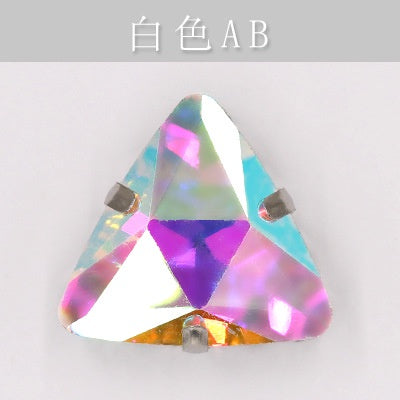 20pcs 18mm Triangle Hand Stitched Drill Glass Crystal Claw Drill Diy Wedding Dress Dress Shoe Size Accessories Material