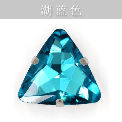 20pcs 18mm Triangle Hand Stitched Drill Glass Crystal Claw Drill Diy Wedding Dress Dress Shoe Size Accessories Material