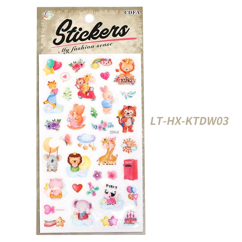 Children's Stickers Cartoon Animal Tattoo Stickers Waterproof Stickers Party Party Activity Gifts