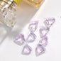 Transparent Peach Heart  Rhinestone Rhinaute Crooked Peach Crystal Glass Nail Drill Shiny Thorough Nail Ornaments Diy Ornaments Phone Case Accessories