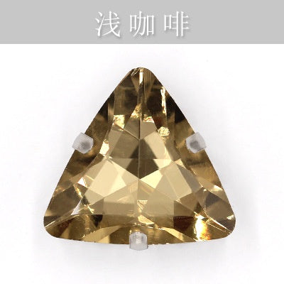 20pcs 18mm Triangle Hand Stitched Drill Glass Crystal Claw Drill Diy Wedding Dress Dress Shoe Size Accessories Material