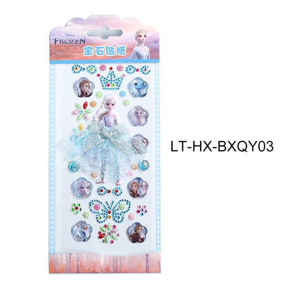 Princess Gauze Skirt Children's Gem Stick Crystal Ornament Stickers Cartoon Diamond Creative Stickers