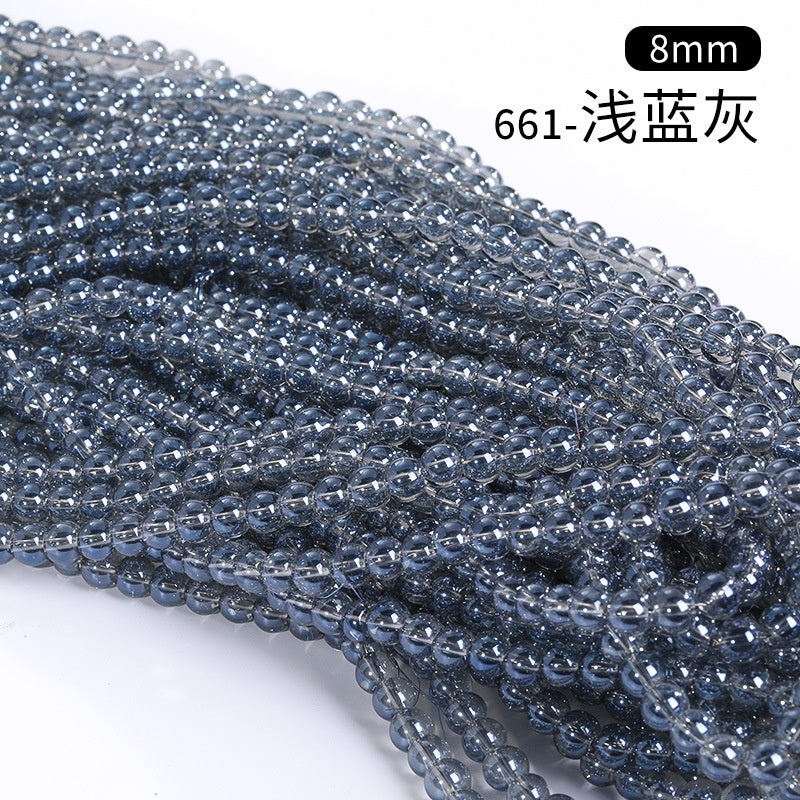 8mm Glass Crystal Imitation Jadeite Round Beads DIY Handmade Bracelet Chain Chain Bead Jewelry Material Accessories Wholesale