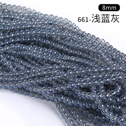 8mm Glass Crystal Imitation Jadeite Round Beads DIY Handmade Bracelet Chain Chain Bead Jewelry Material Accessories Wholesale