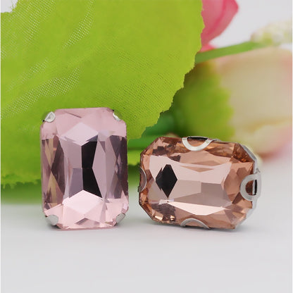 18 * 25Mm rectangular octagonal claw drill (hemp) rhinestone claw drill, hand-sewn glass drill DIY jewelry clothing accessories accessories